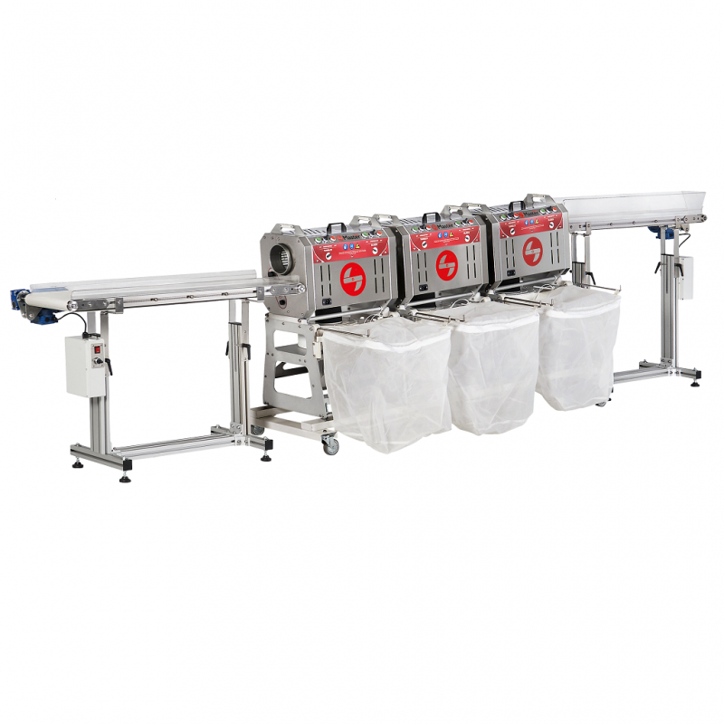 MasterTrimmers Sistema Completo Tumbler MT 200 ( 3 Tumbler + Cinta Entrada + Cinta Salida + Carril) - Imagen 1