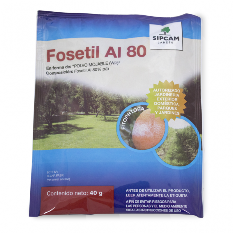 Sipcam Jardin Fosetil-AL 80 Sobre 40gr (Fungicida Mildius-Phytophthora) Fosetil 80% p/p - Imagen 1