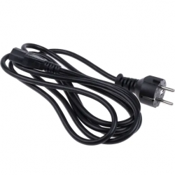 Cable Negro 3x1.5mm con Clavija Schuko + Clavija IEC Hembra C13 2.5m